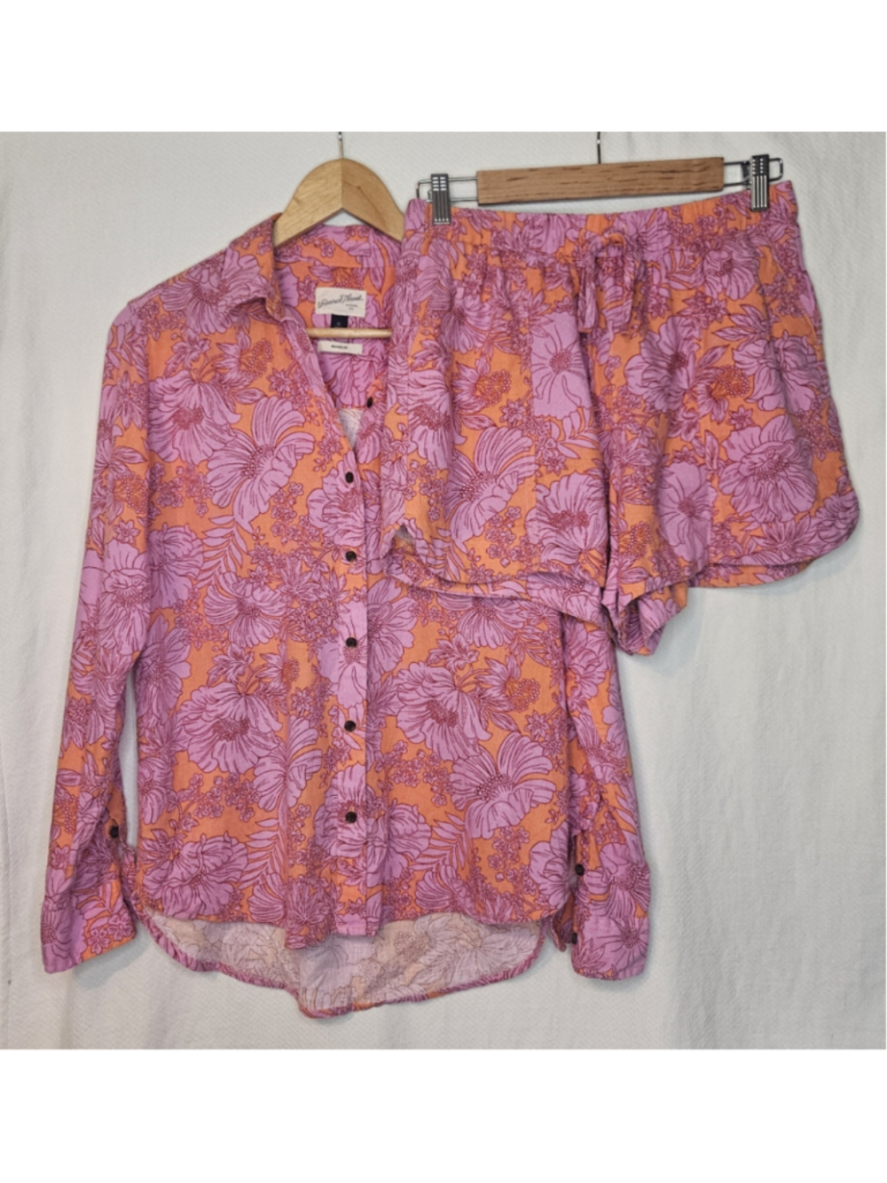 Universal Thread Linen Blend Matching Outfit Set Shirt High-Rise Shorts XS/S - Picture 3 of 11